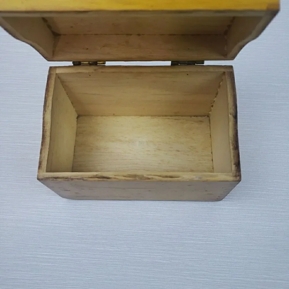 Vintage Wood Recipe Box Dovetail Canister Spice Labels Frozen Stickers MCM